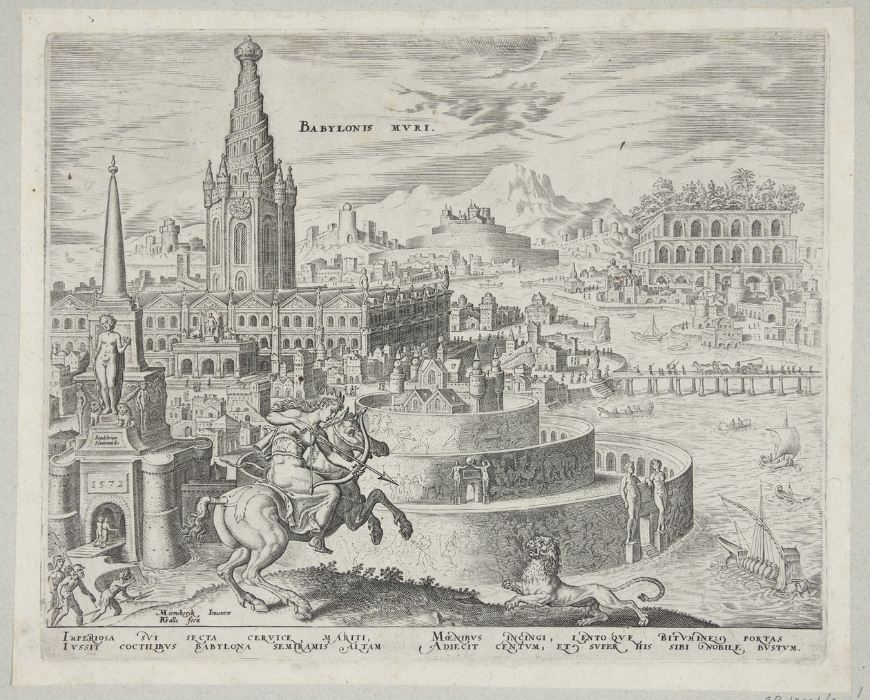 De muren van Babylon door Philips Galle