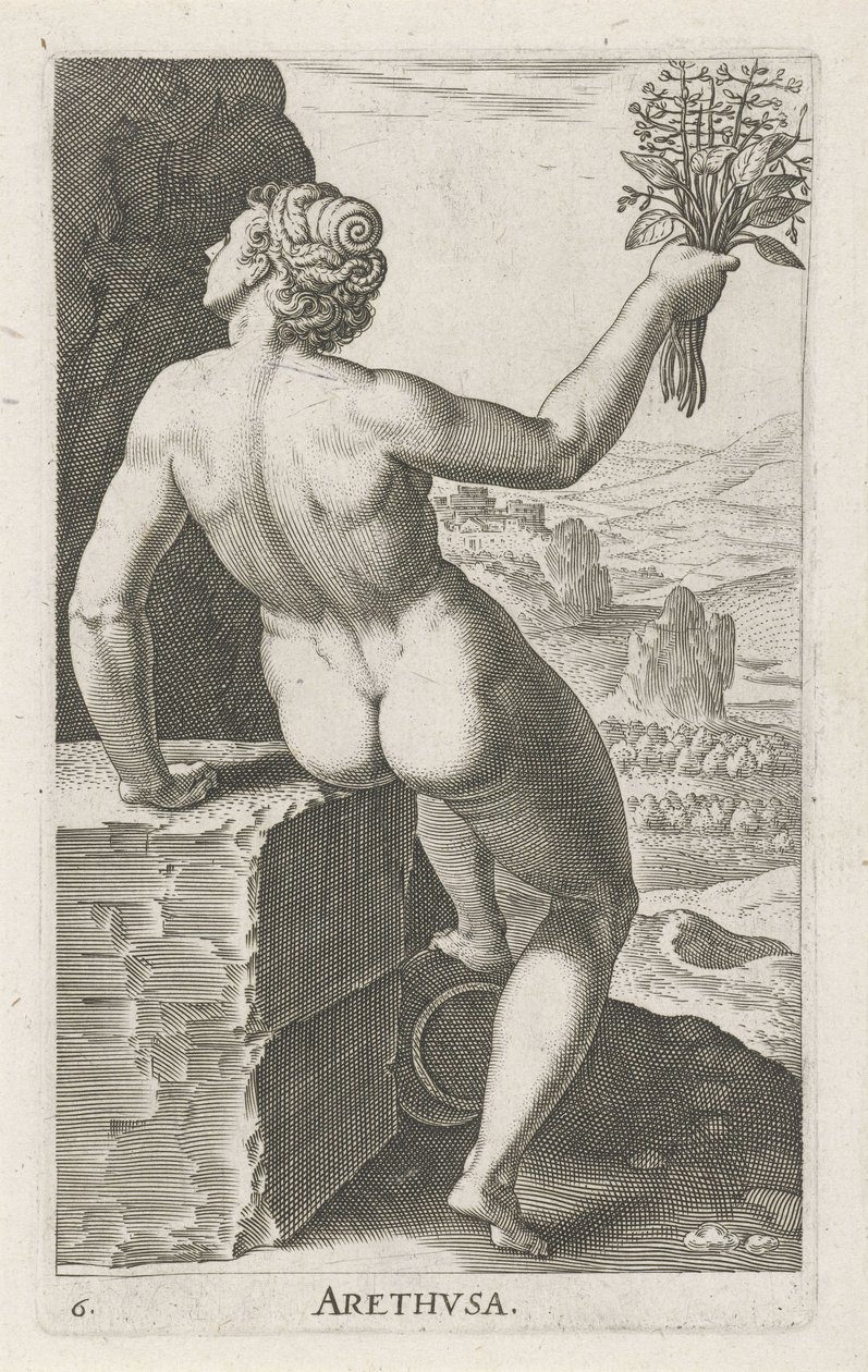 Waternimf Arethusa door Philips Galle