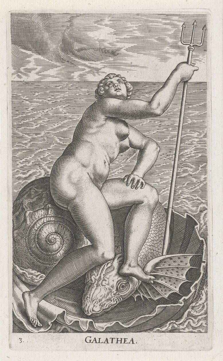 Waternimf Galatea door Philips Galle