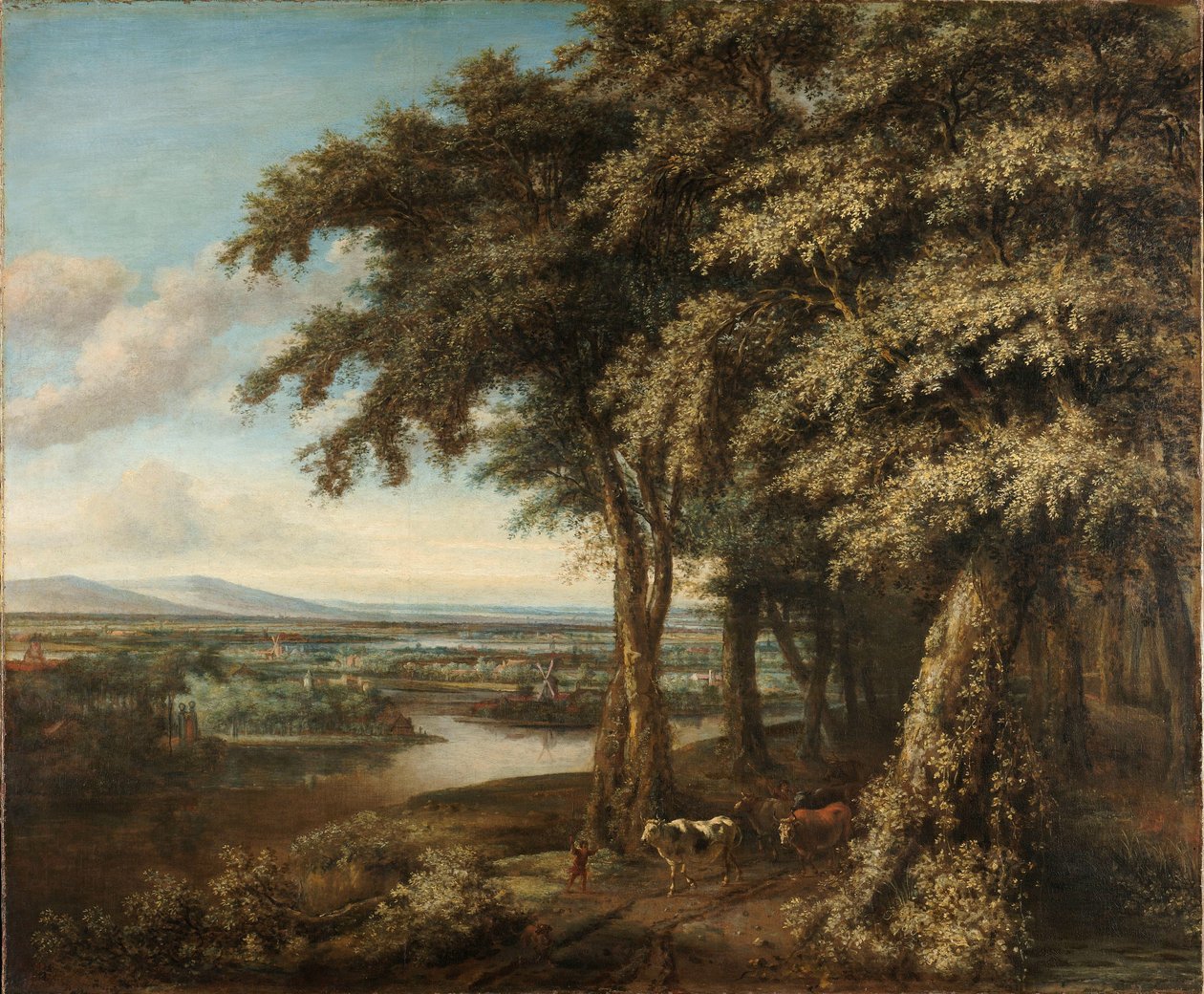 De ingang van het bos door Philips Koninck