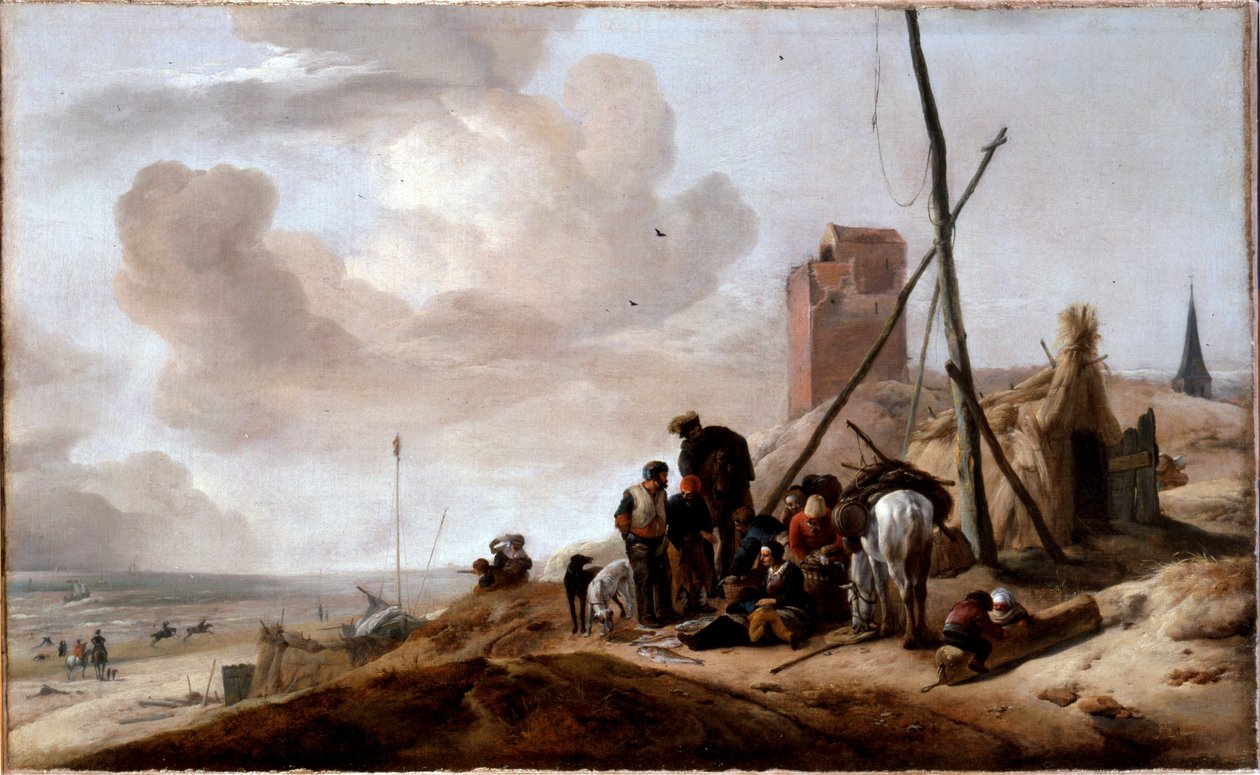 Een kusttafereel door Philips Wouwerman