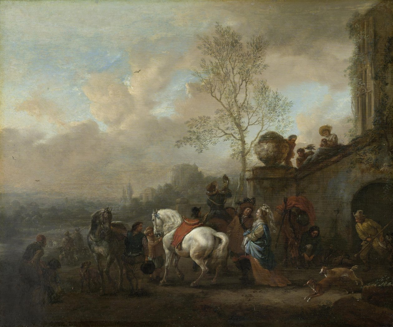 Op pad voor de jacht door Philips Wouwerman