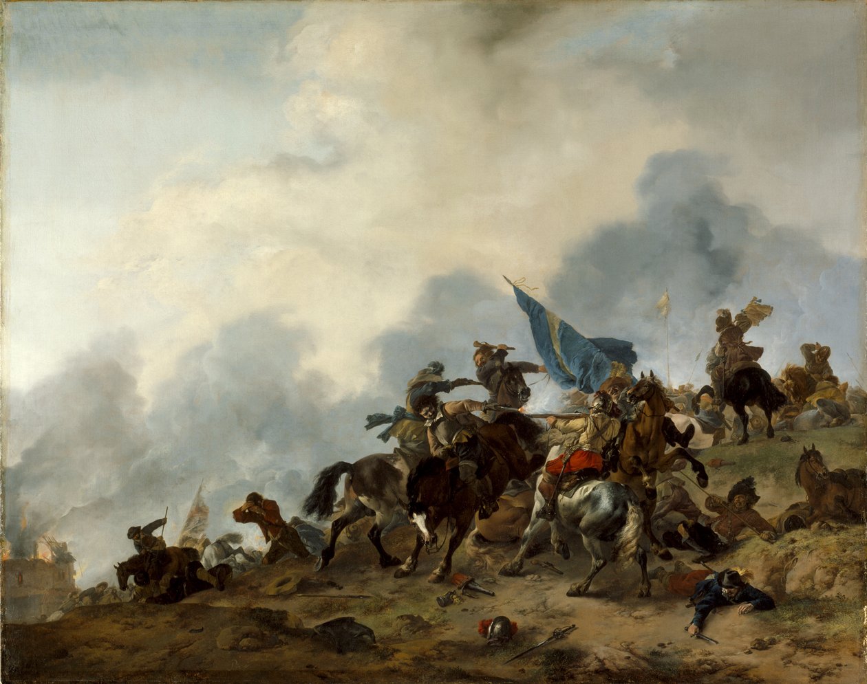 Veldslagscène door Philips Wouwerman