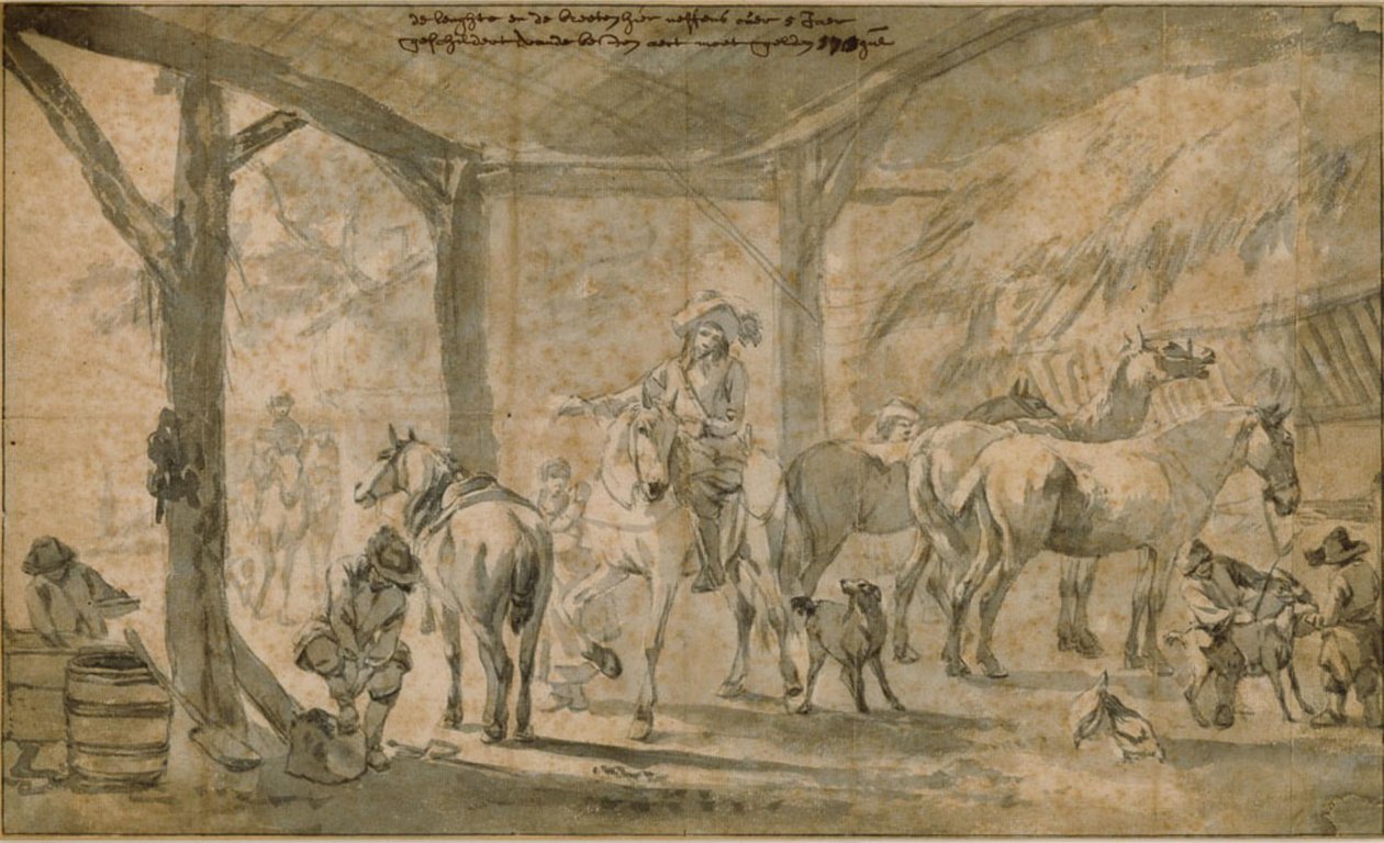 Een stalinterieur door Philips Wouwerman