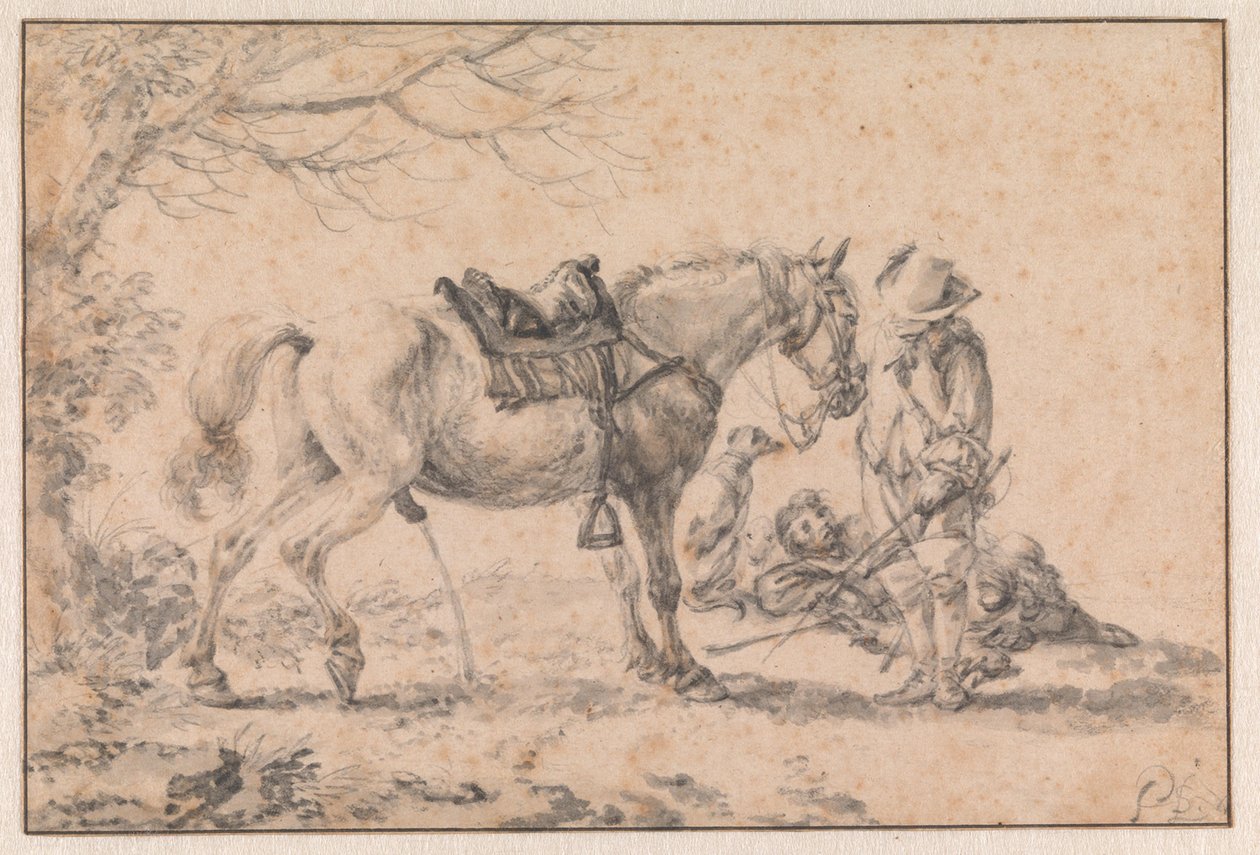 Het pissende paard door Philips Wouwerman