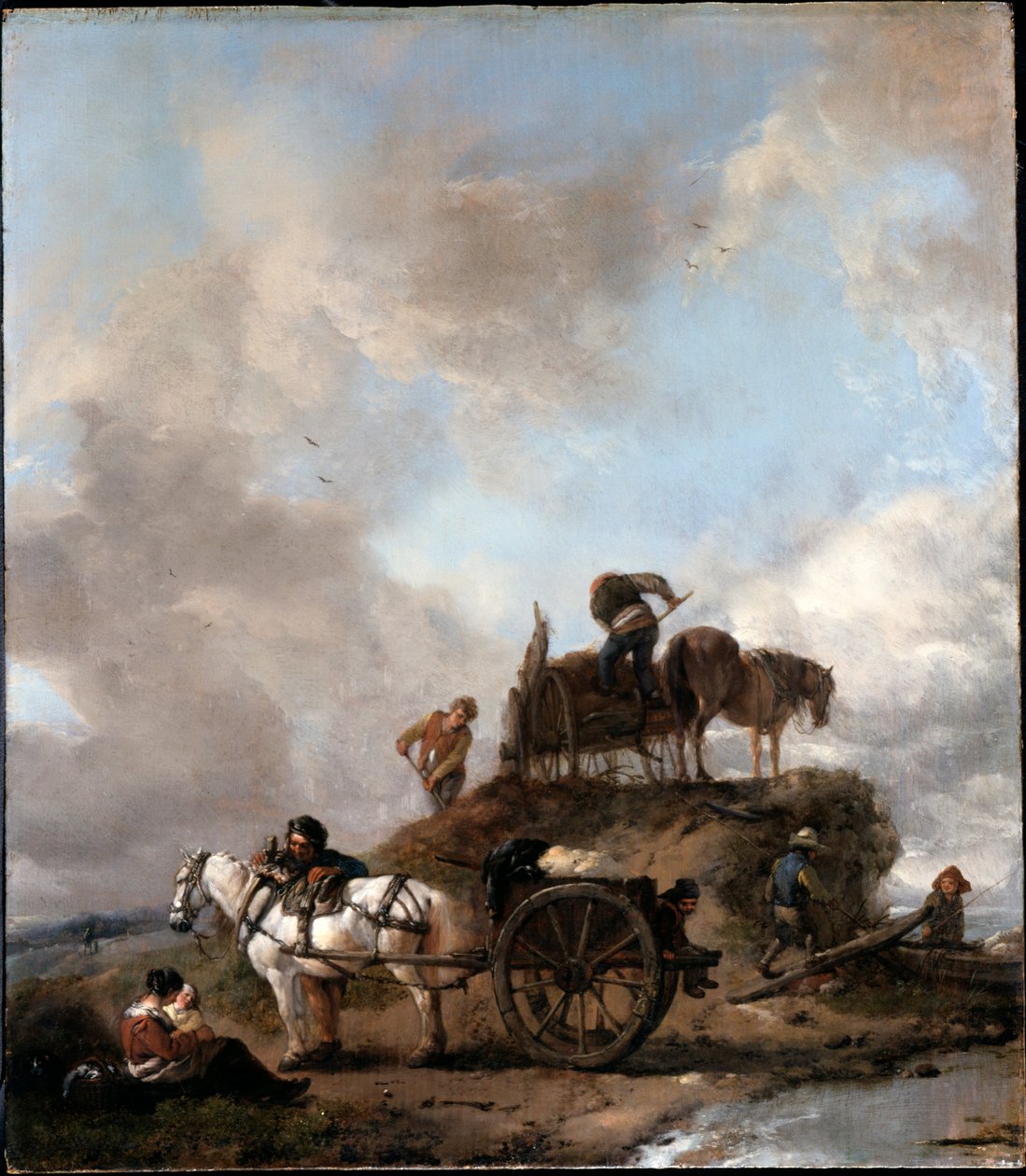 Boeren op de velden: hooioogst door Philips Wouwerman