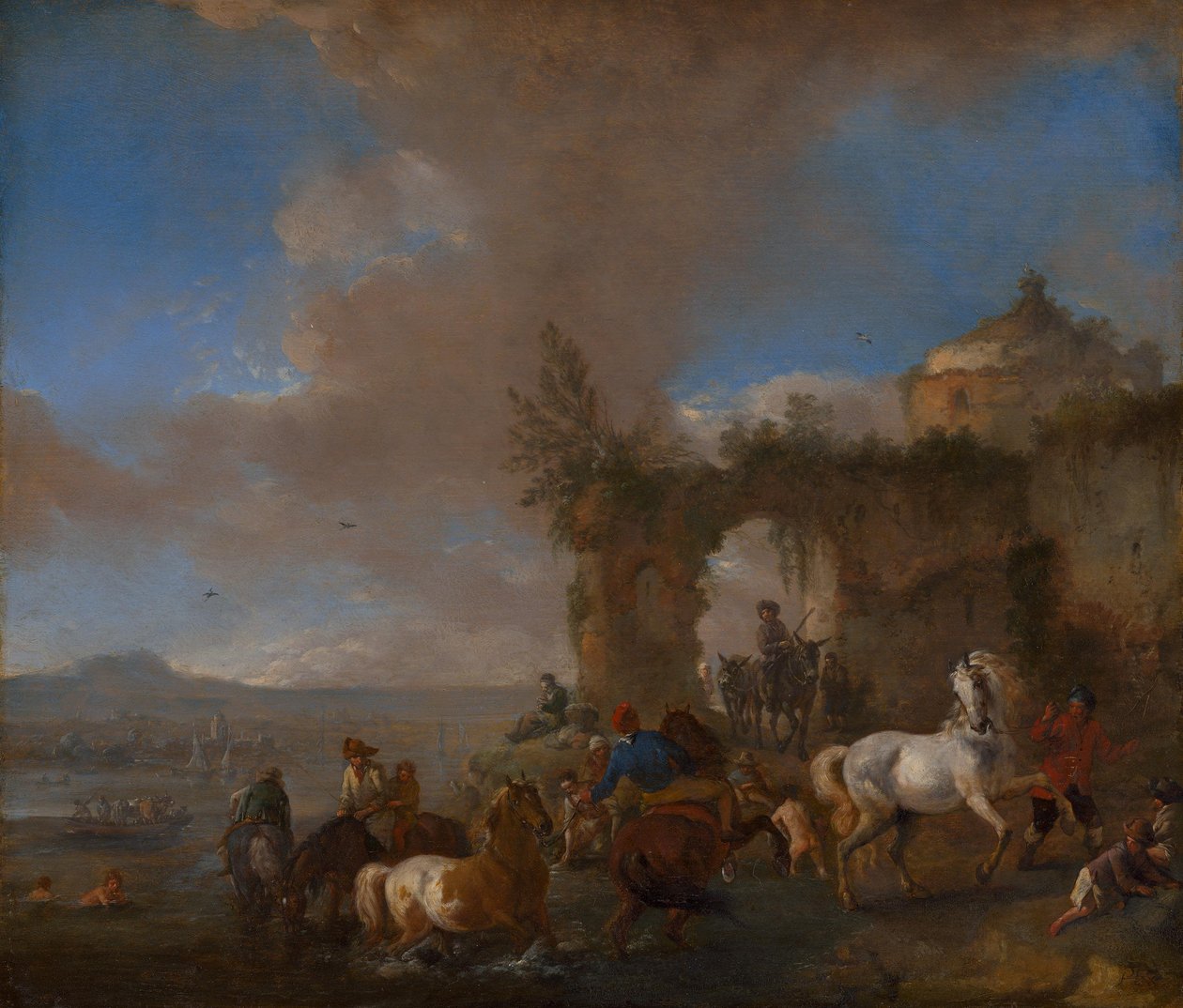 Paardenwed door Philips Wouwerman