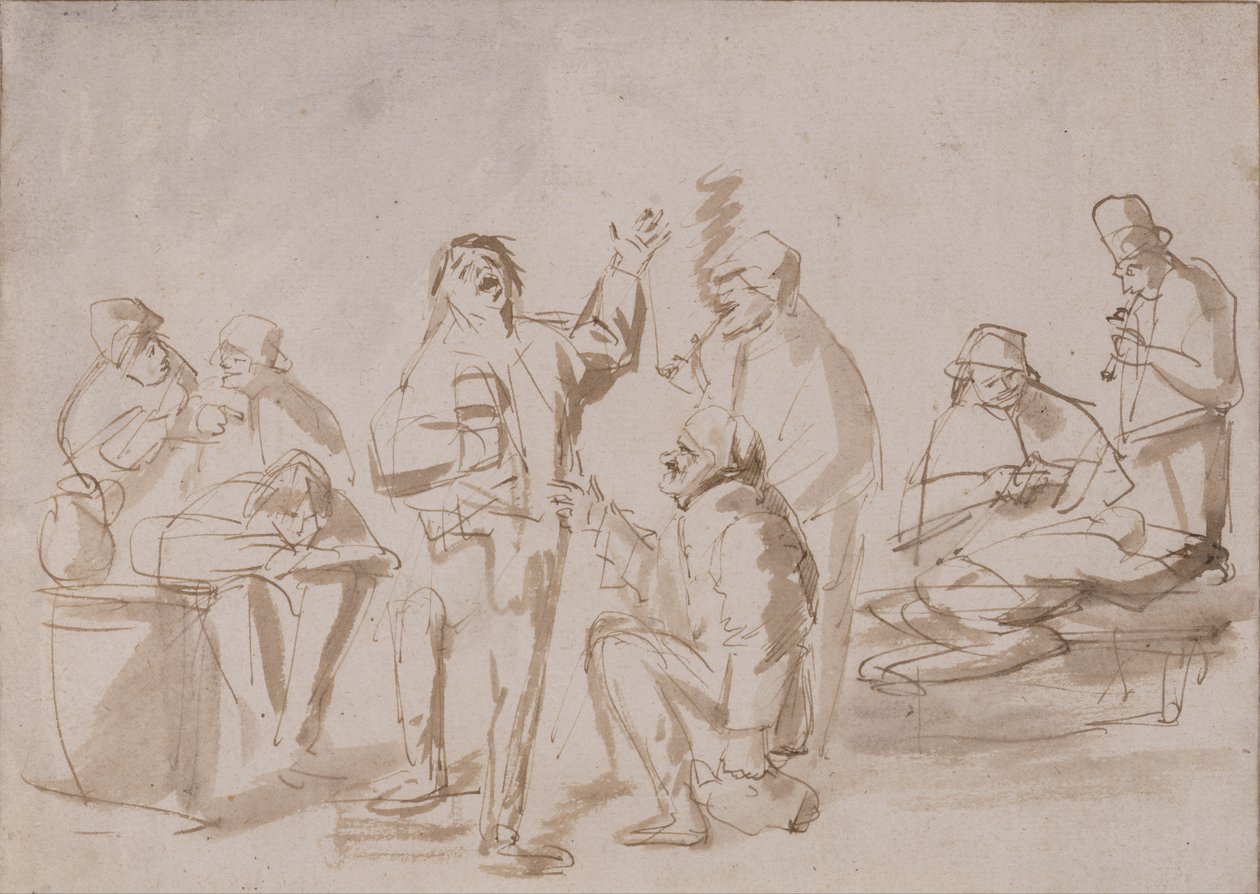Boeren in een taverne, c.1662 door Phillips de Koninck