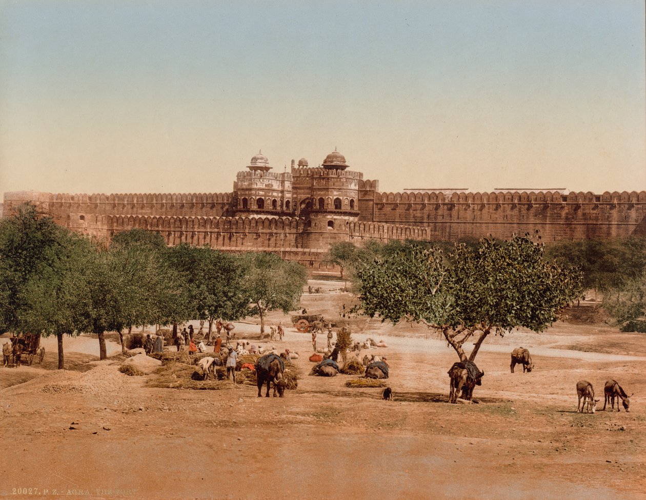 Agra. Het Fort door Photoglob Co. (Zurich, active c. 1890 1910)