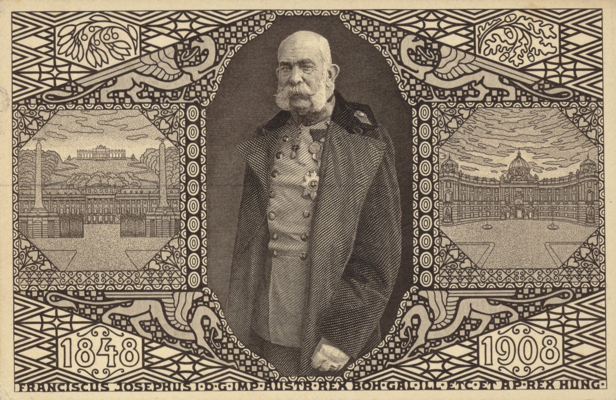 Keizer Frans Jozef I van Oostenrijk (z/w foto) door Photographer Austrian