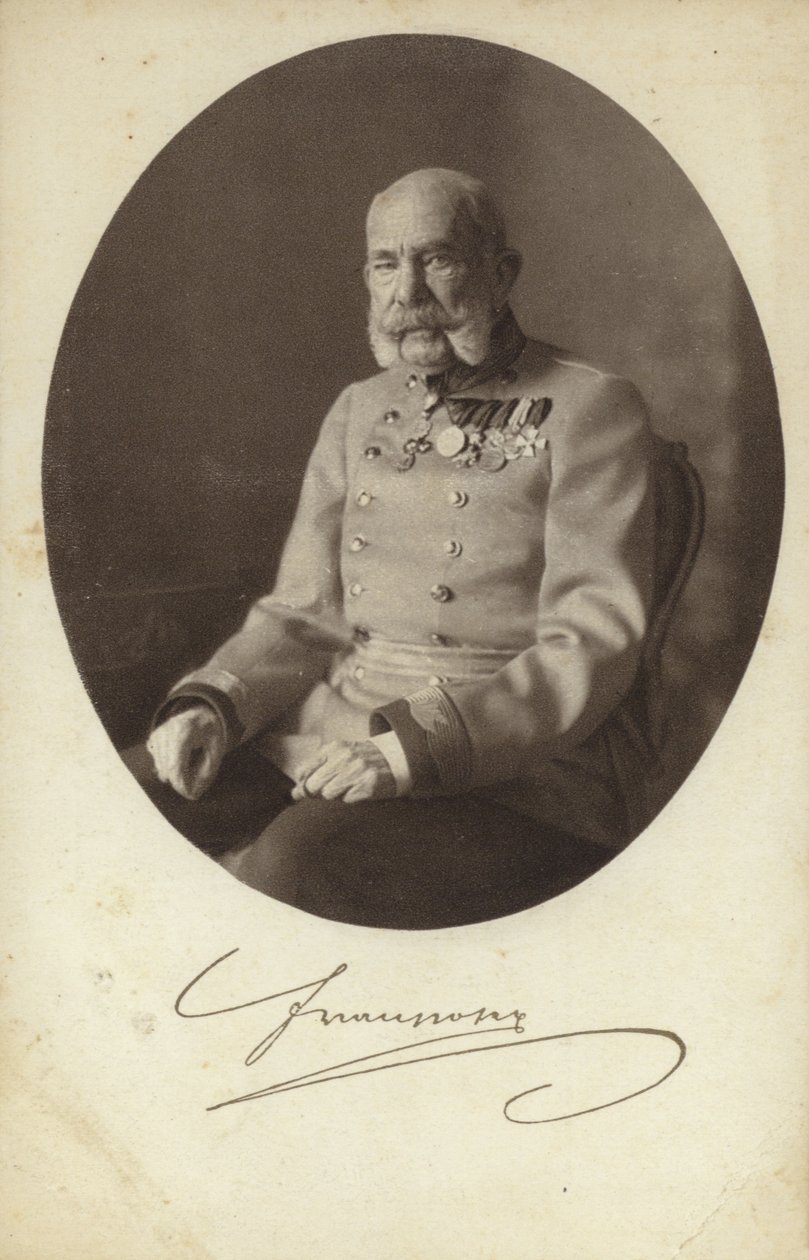 Keizer Frans Jozef I van Oostenrijk (z/w foto) door Photographer Austrian