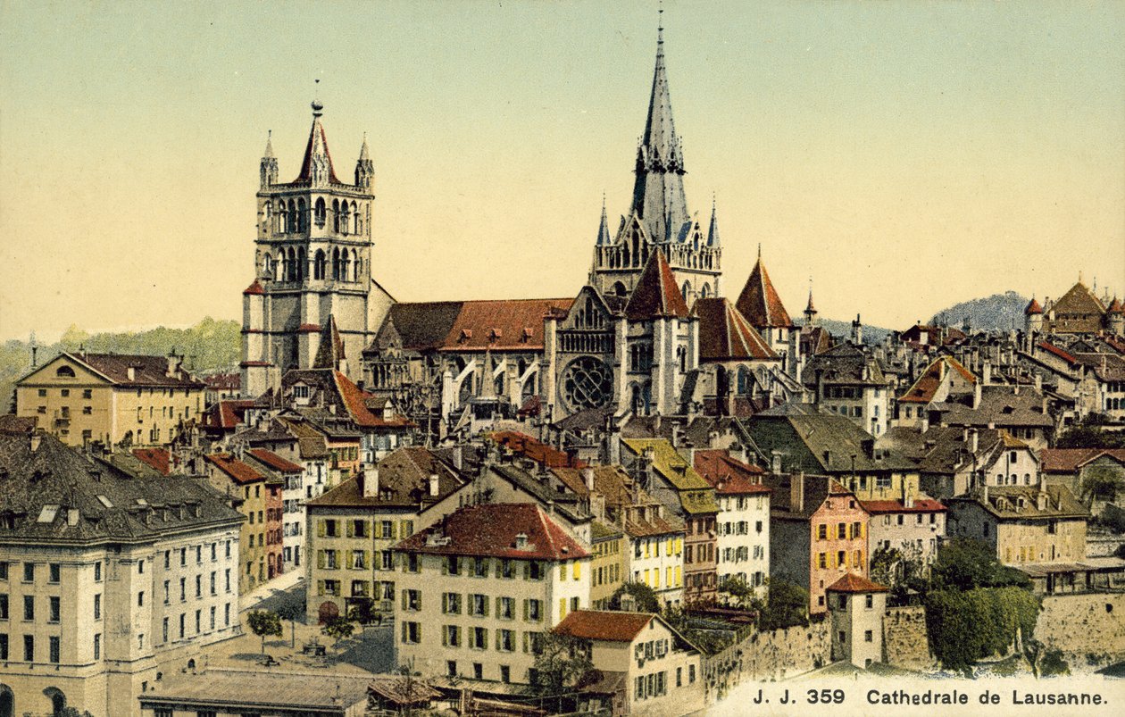 Kathedraal van Lausanne (kleurenfoto) door Photographer Swiss