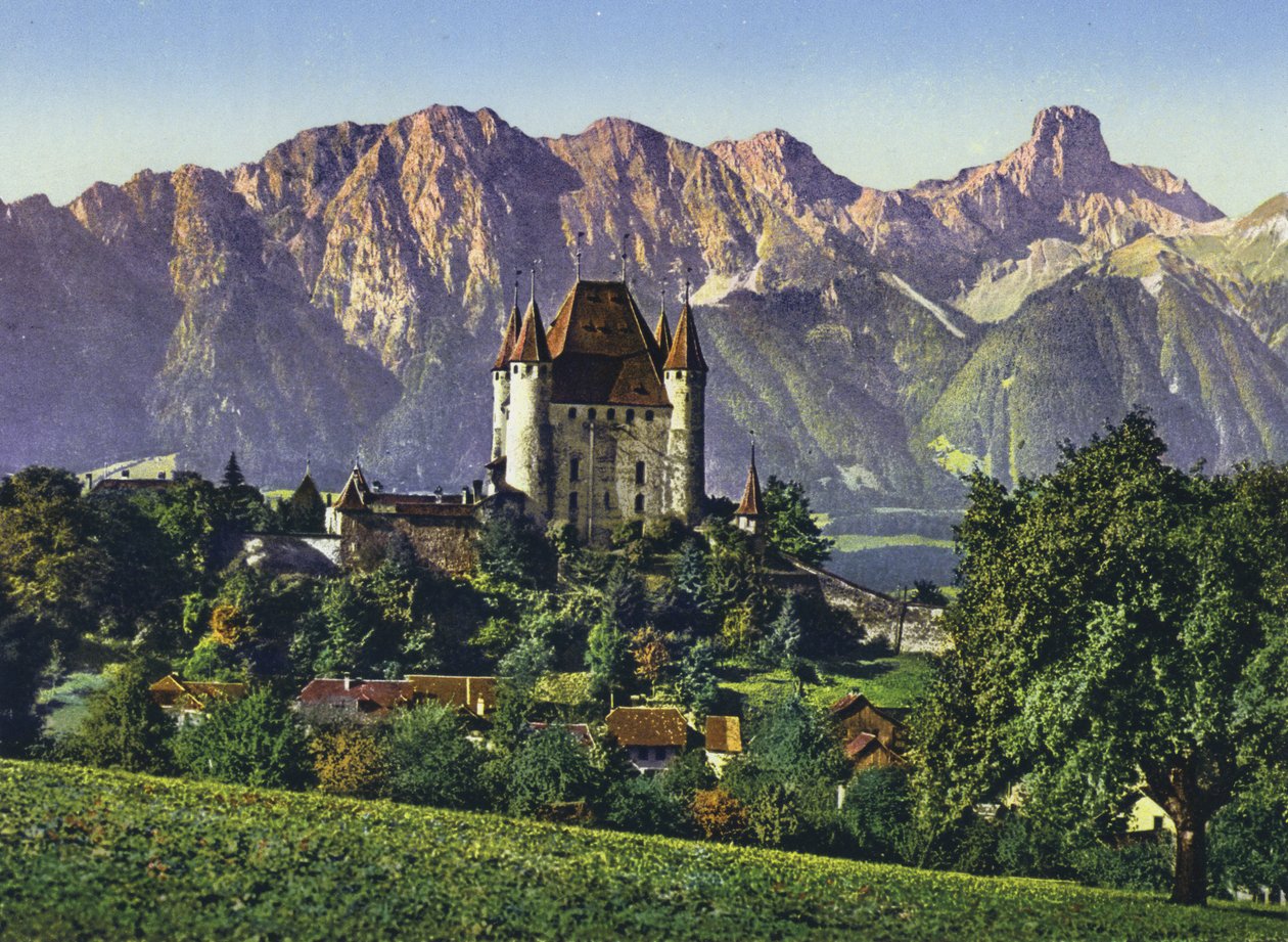 Thun, Het kasteel en Stockhorn keten (foto) door Photographer Swiss