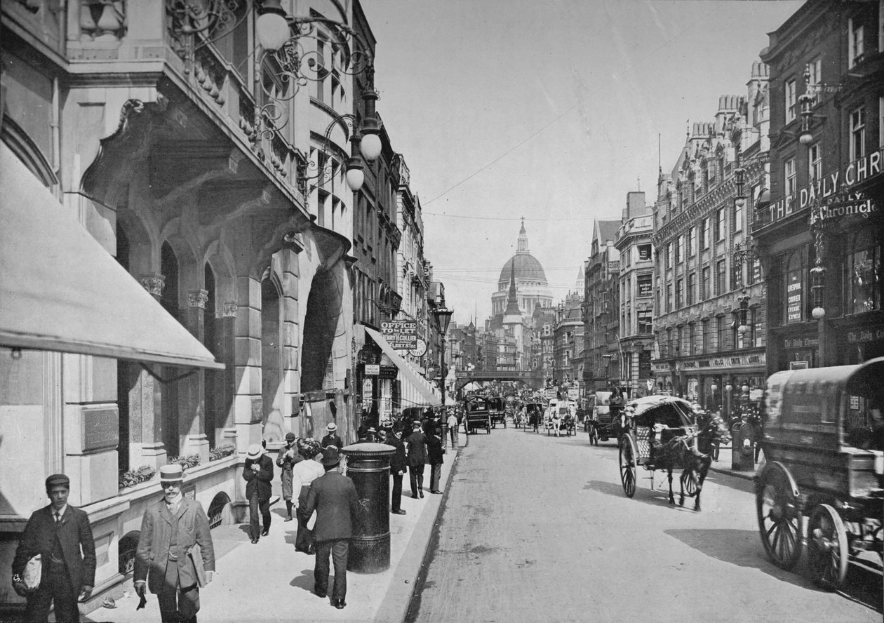 Fleet Street, City of London, ca. 1900-1911 door Pictorial Agency