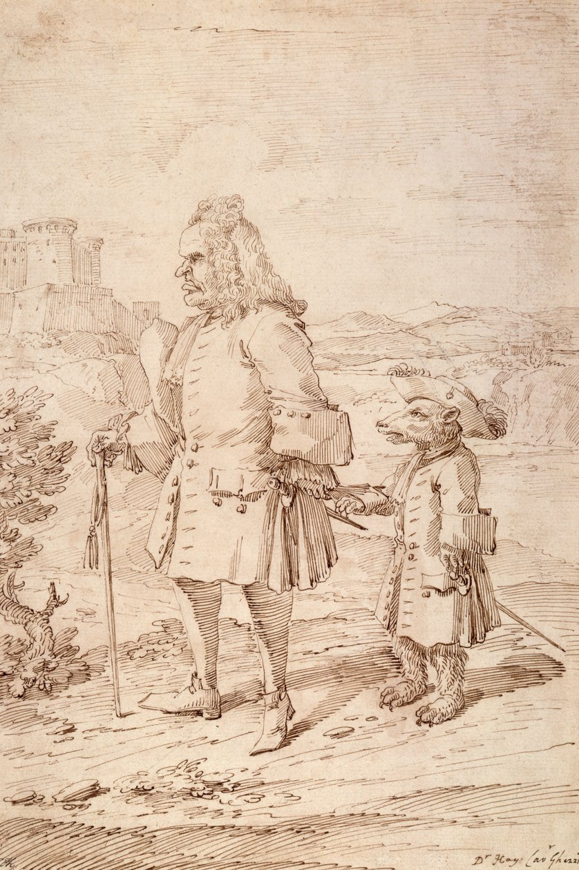 Dr. James Hay als berenleider, ca. 1704-29 door Pier Leone Ghezzi
