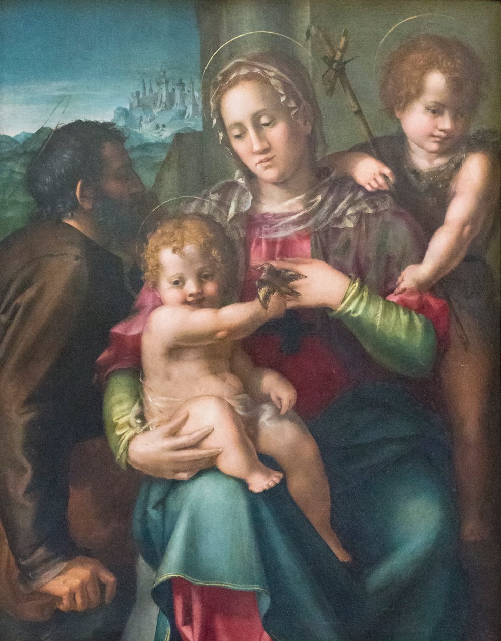 Heilige familie met de jonge Johannes de Doper door Pier Francesco Foschi