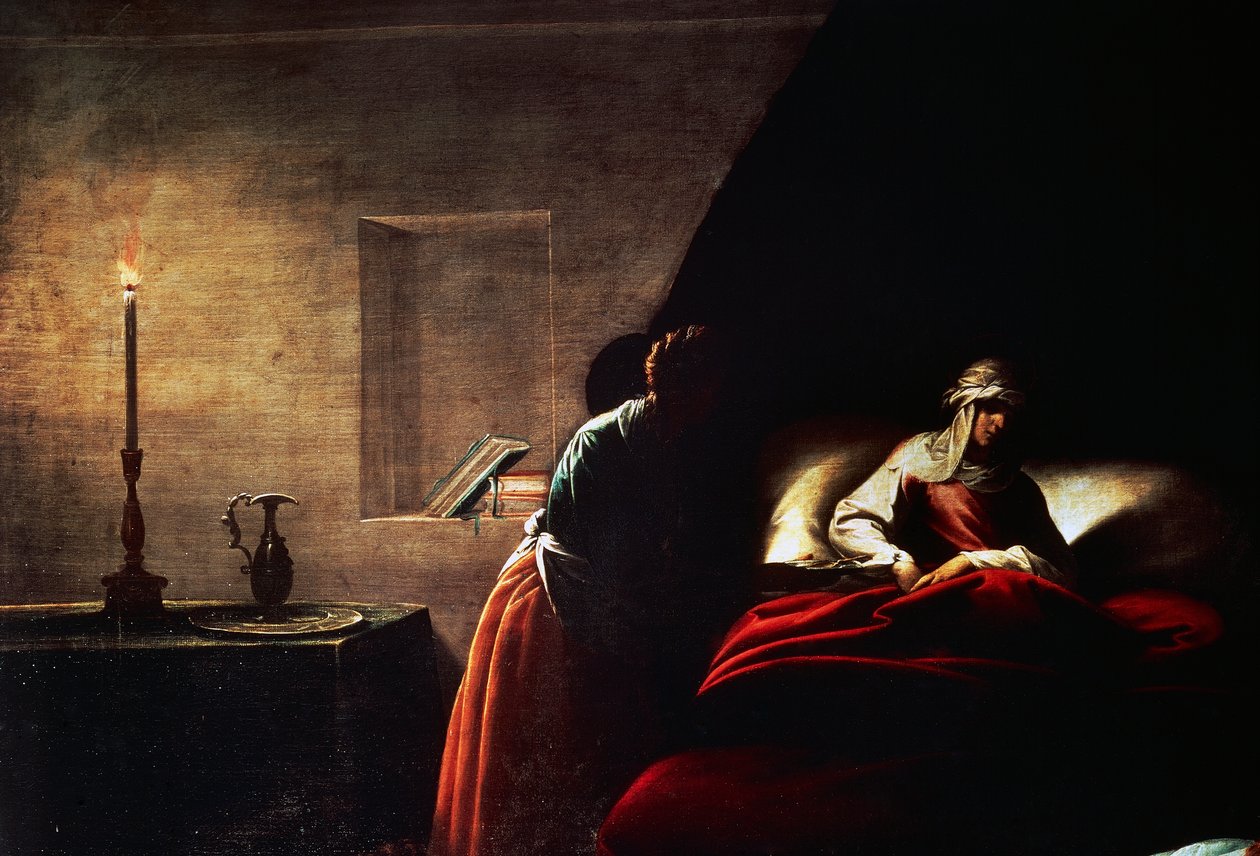 Geboorte van de Maagd, door Pier Francesco Mazzucchelli bekend als il Morazzone (1573-1626), schilderij, Kerk van Santa Maria di Loreto, Arona, Novara, Italië. door Pier Francesco Morazzone