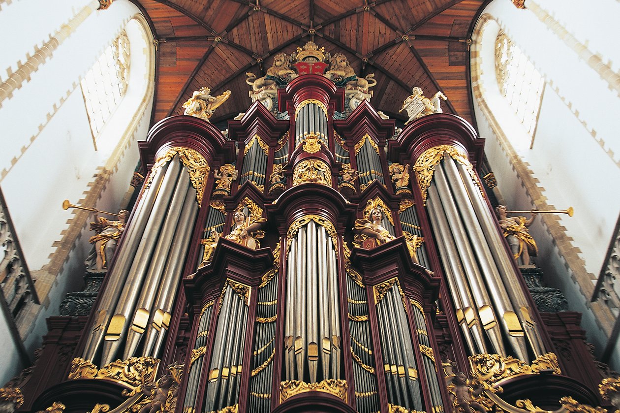 Het orgel in de St-Bavokerk of Grote Kerk, gebouwd door Christian Muller, Haarlem, Nederland door Blaise Nicolas Le Sueur