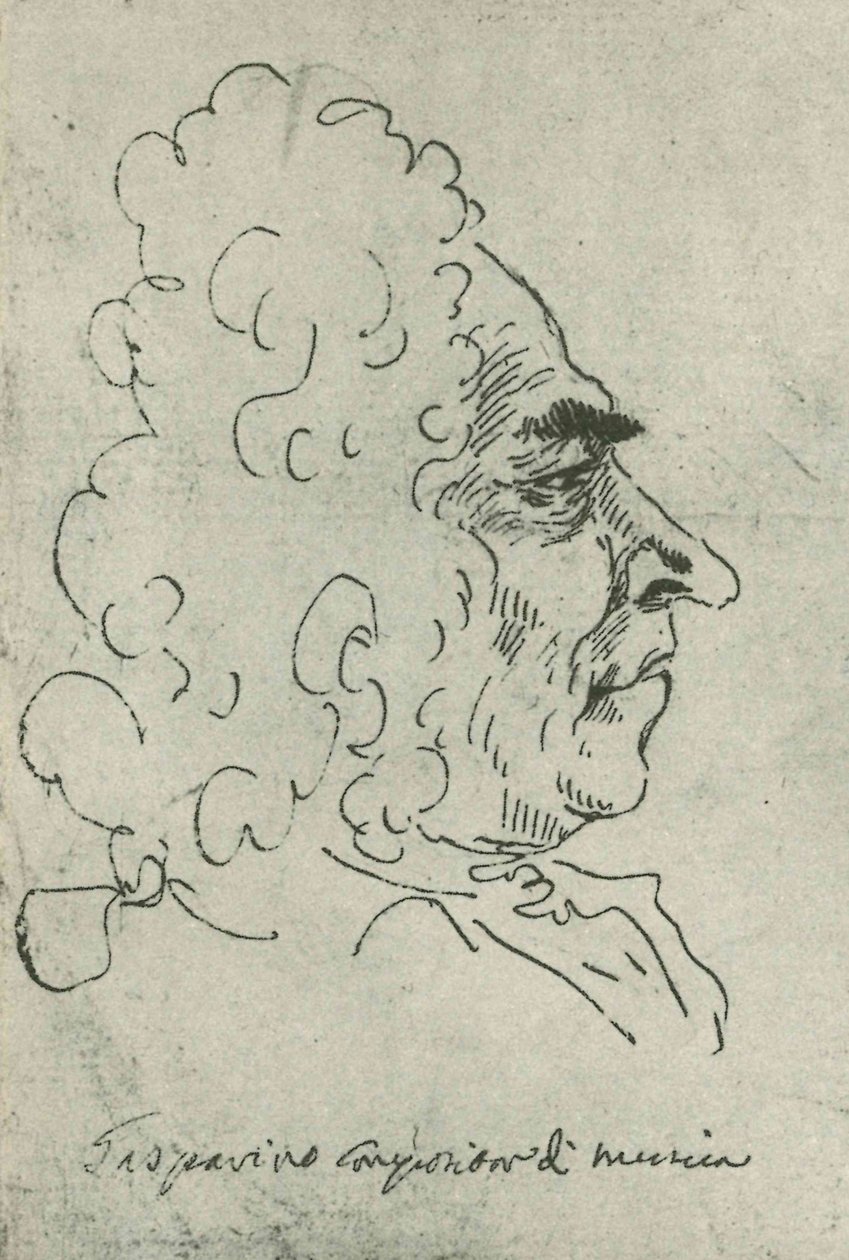 Francesco Gasparini (door Pier Leone Ghezzi) Rom, Bibl Vat - Codici Ottoboniani latini 3113, fol8 door Pier Leone Ghezzi
