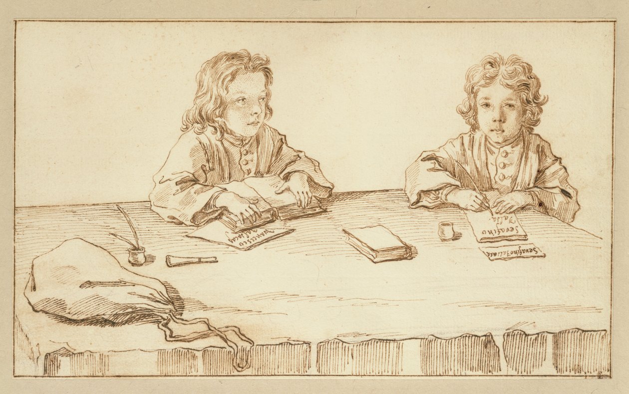 Portretten van Serafino en Francesco Falzacappa door Pier Leone Ghezzi