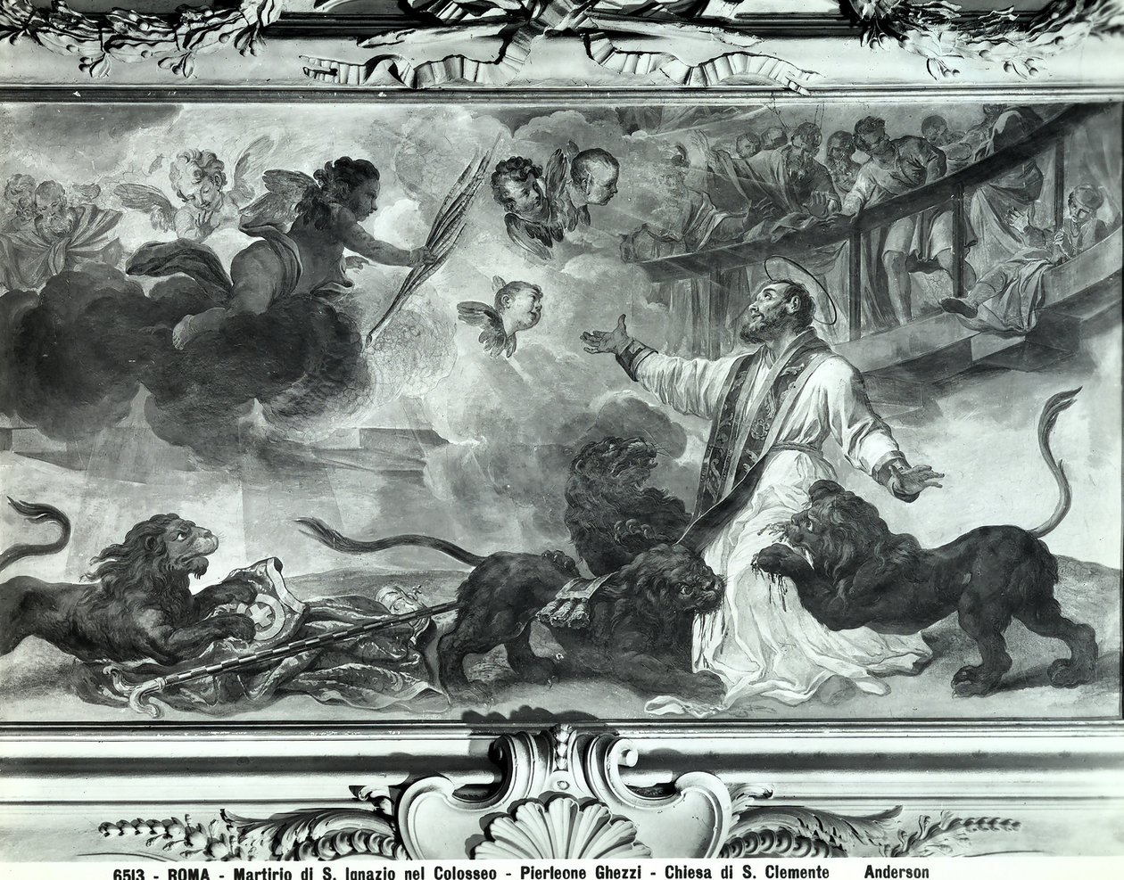 Het martelaarschap van St. Ignatius van Antiochië in het Colosseum (fresco) door Pier Leone Ghezzi