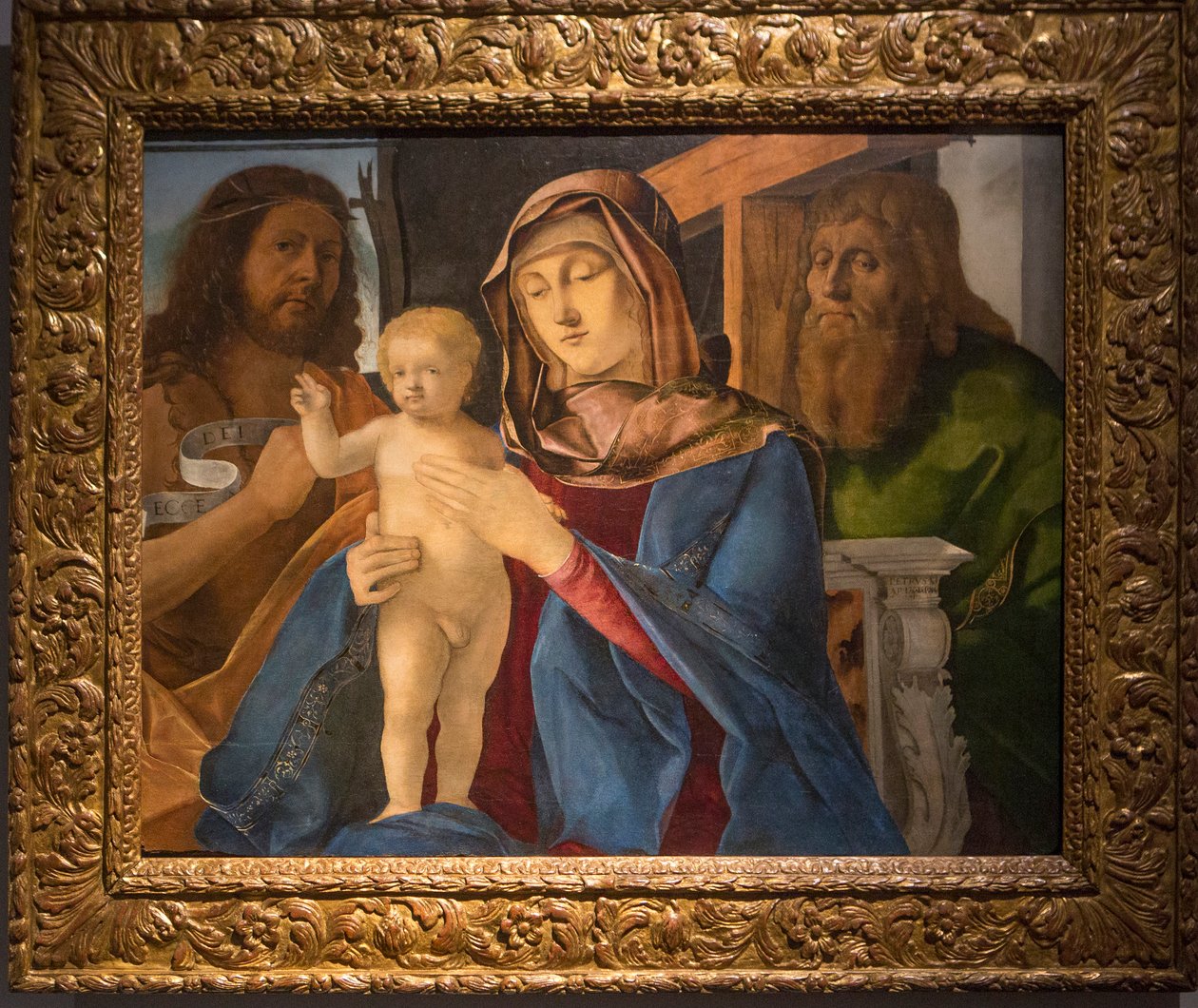 Madonna met kind en Sint Jan de Doper en Sint Andreas door Pier Maria Pennacchi