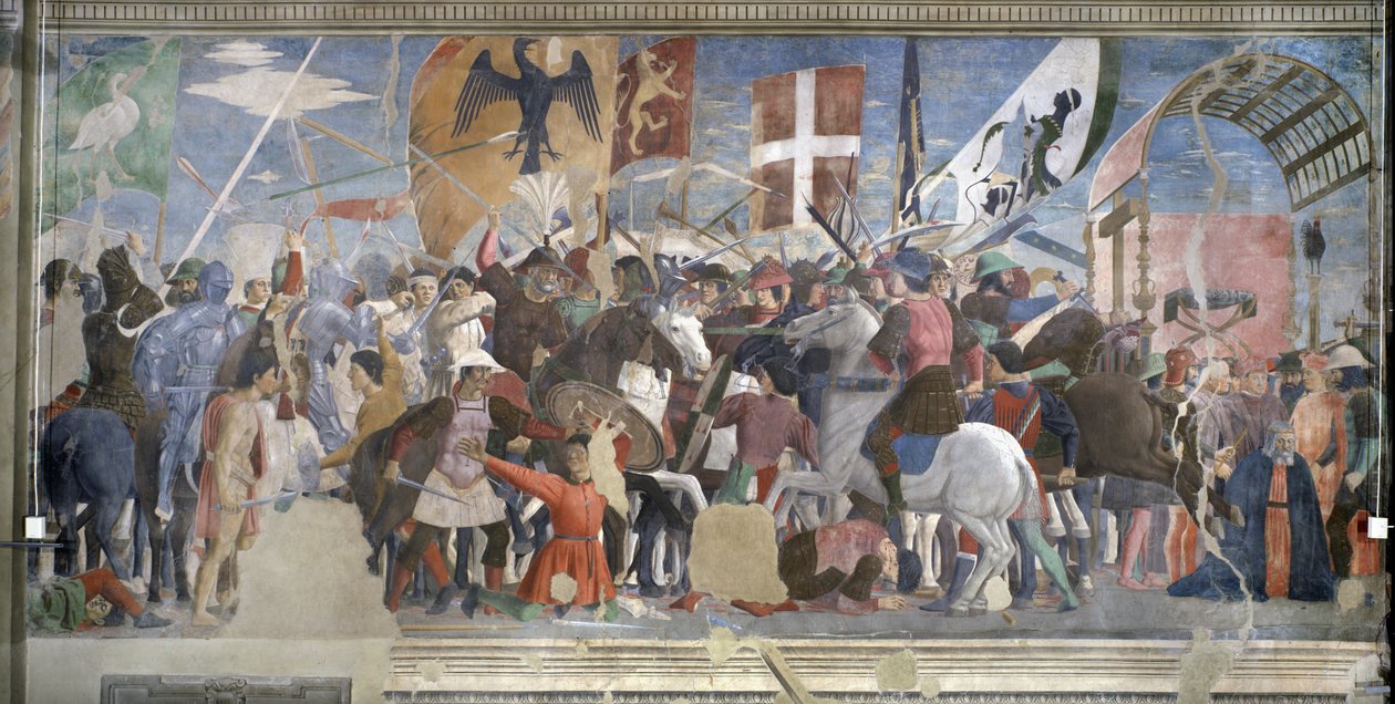 De overwinning van Heraclius en de executie van Chosroes, 628 AD, uit de True Cross Cycle, voltooid 1464 door Piero della Francesca