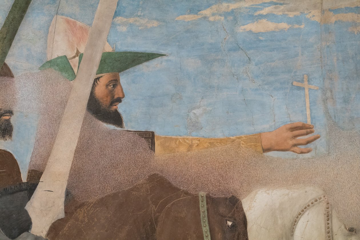 Overwinning van Constantijn over Maxentius, detail met de zegevierende Constantijn door Piero della Francesca