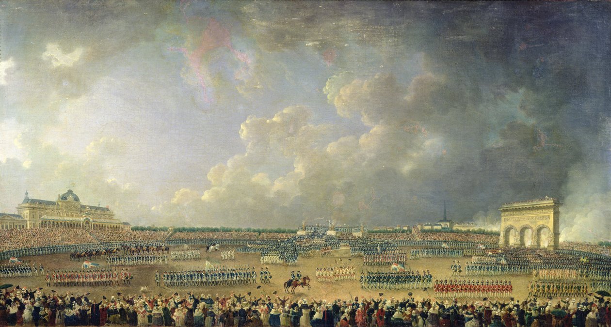 Het festival van de federatie op het Champ de Mars, 14 juli 1790 door Pierre Antoine Demachy