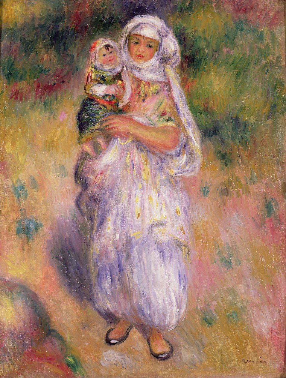 Algerijnse vrouw en kind, 1882 door Pierre Auguste Renoir