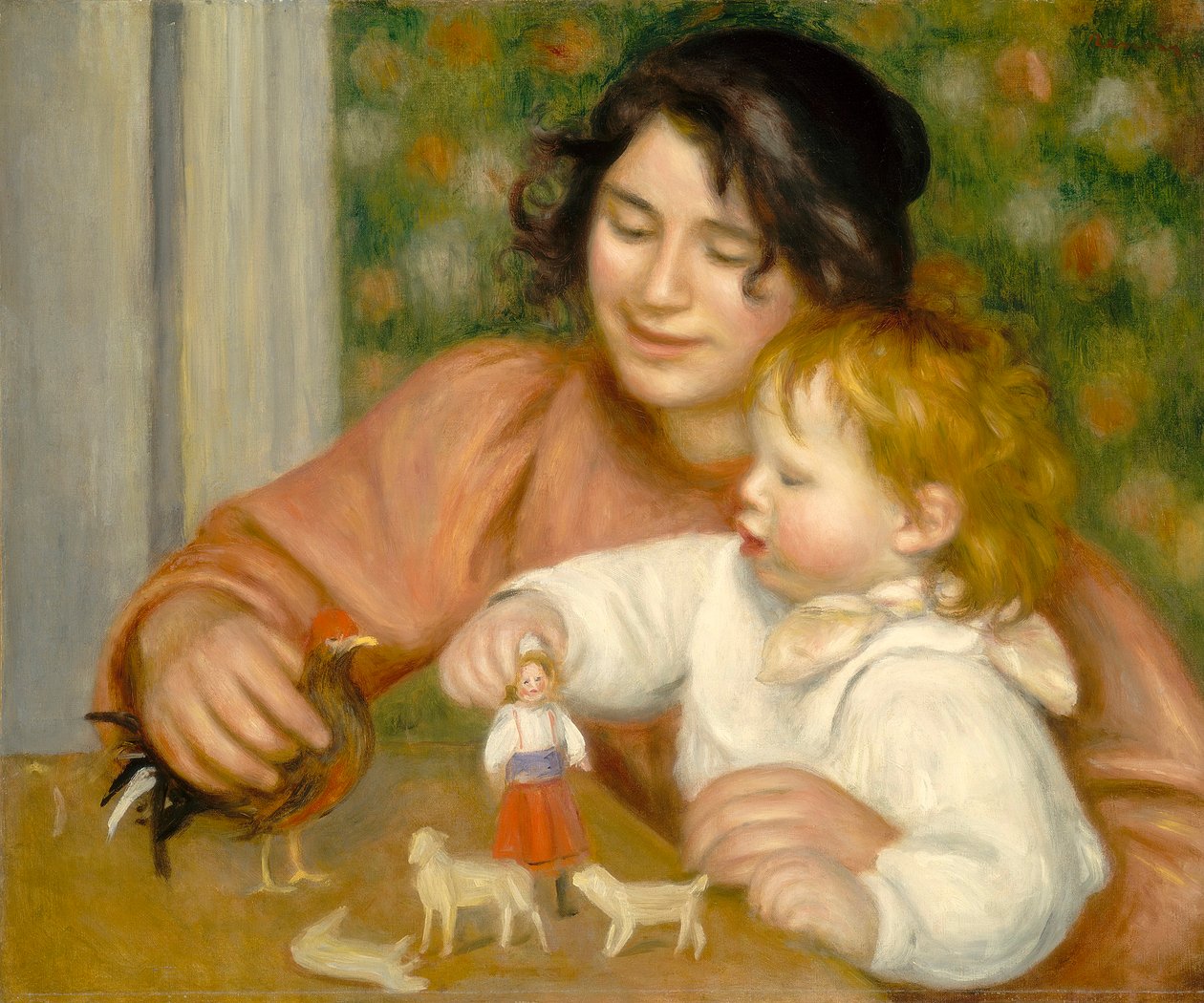 Kind met Speelgoed, Gabrielle en de zoon van de kunstenaar, Jean, 1895-96 door Pierre Auguste Renoir