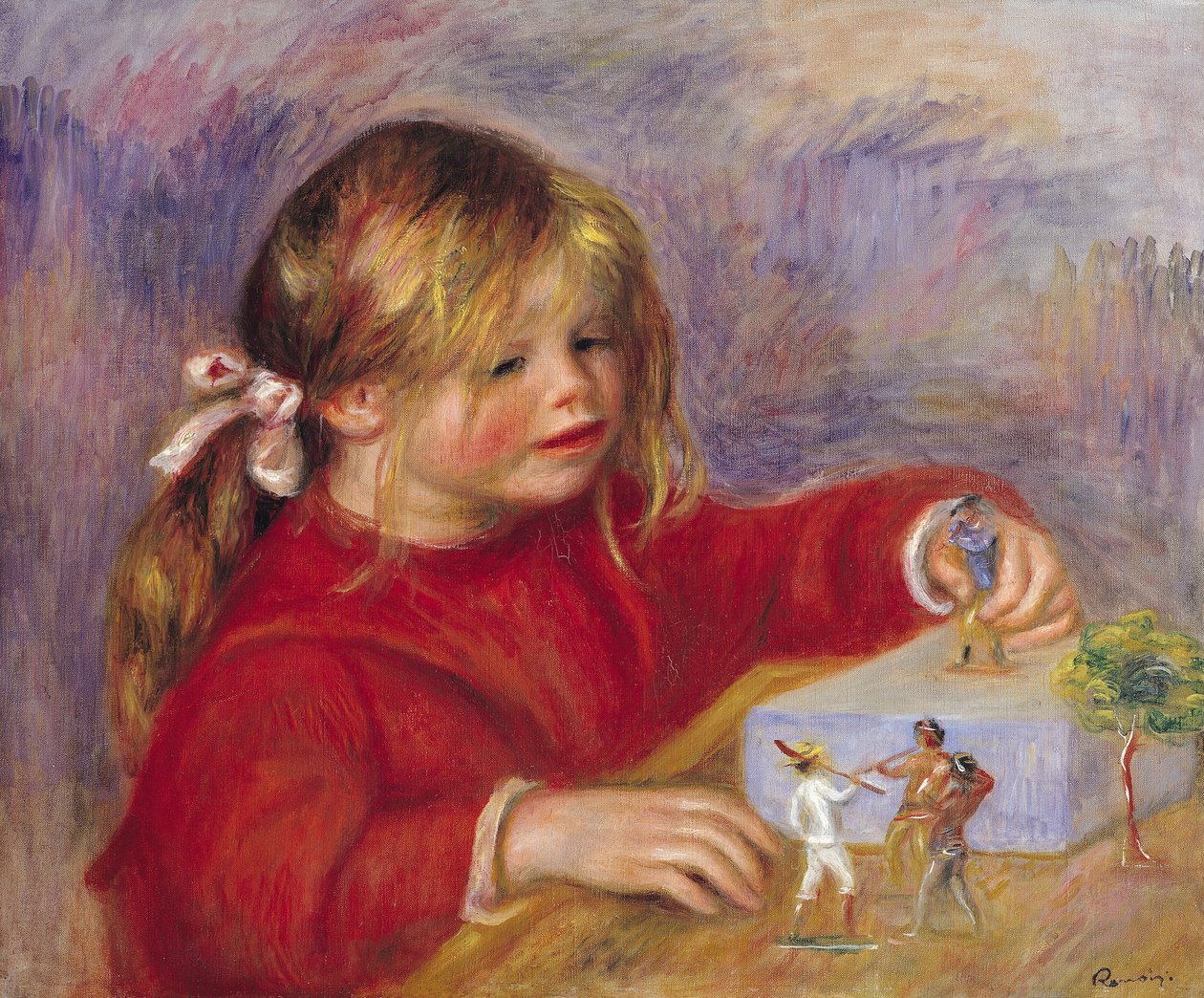 Claude Renoir (geb. 1901) aan het spelen, 1905 door Pierre-Auguste Renoir