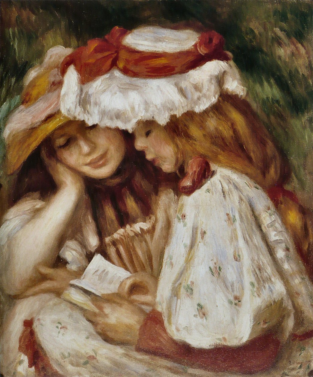 Lezende meisjes door Pierre Auguste Renoir