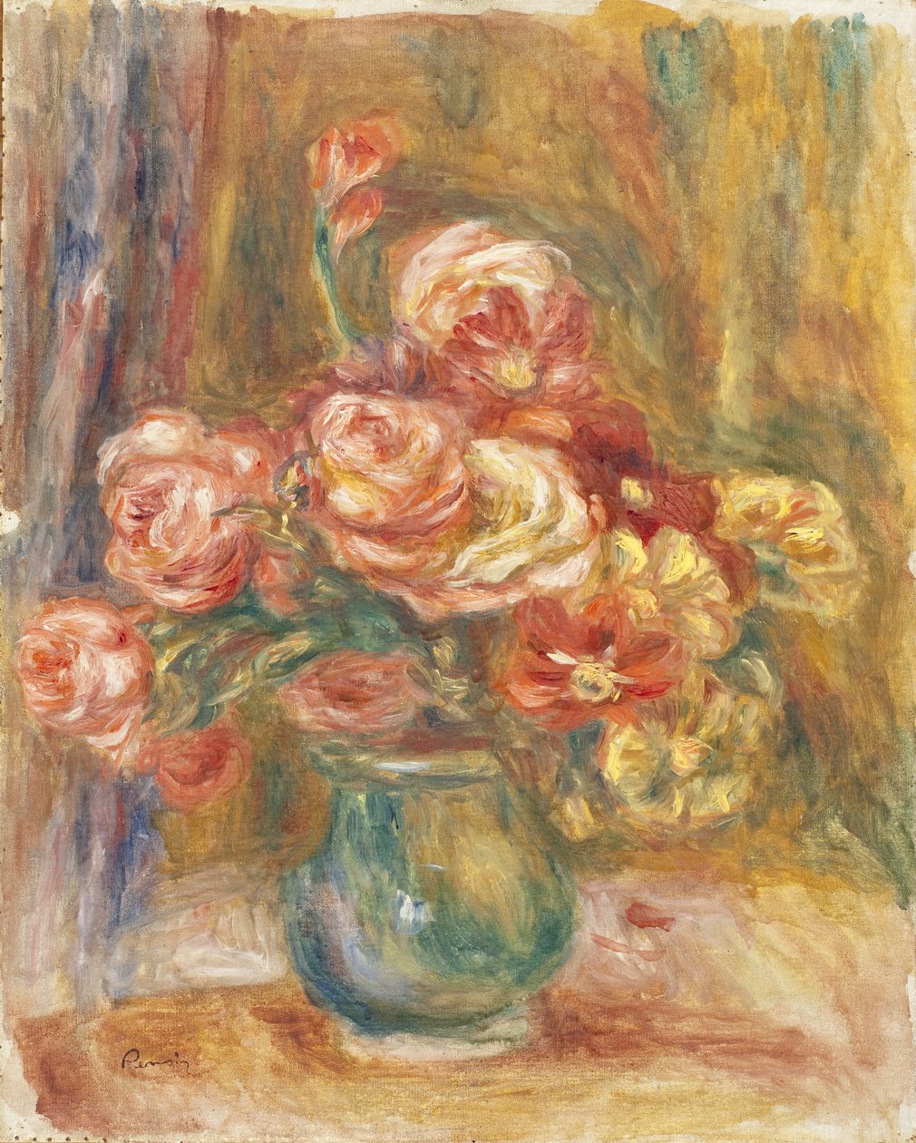Vaas met rozen, 1890-1900 door Pierre Auguste Renoir