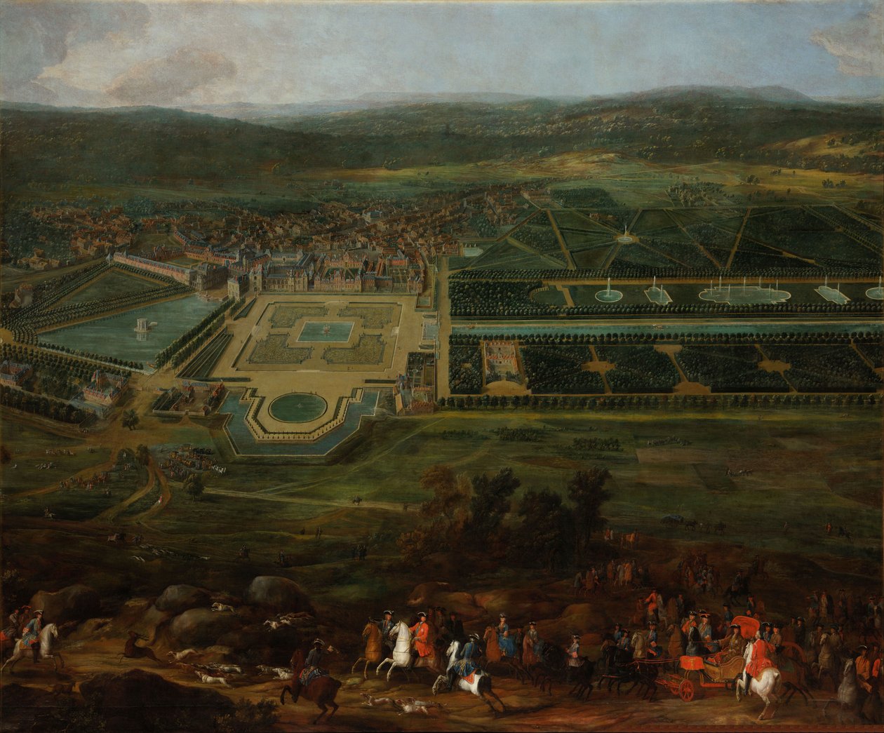 Uitzicht op het Kasteel van Fontainebleau door Pierre Denis Martin