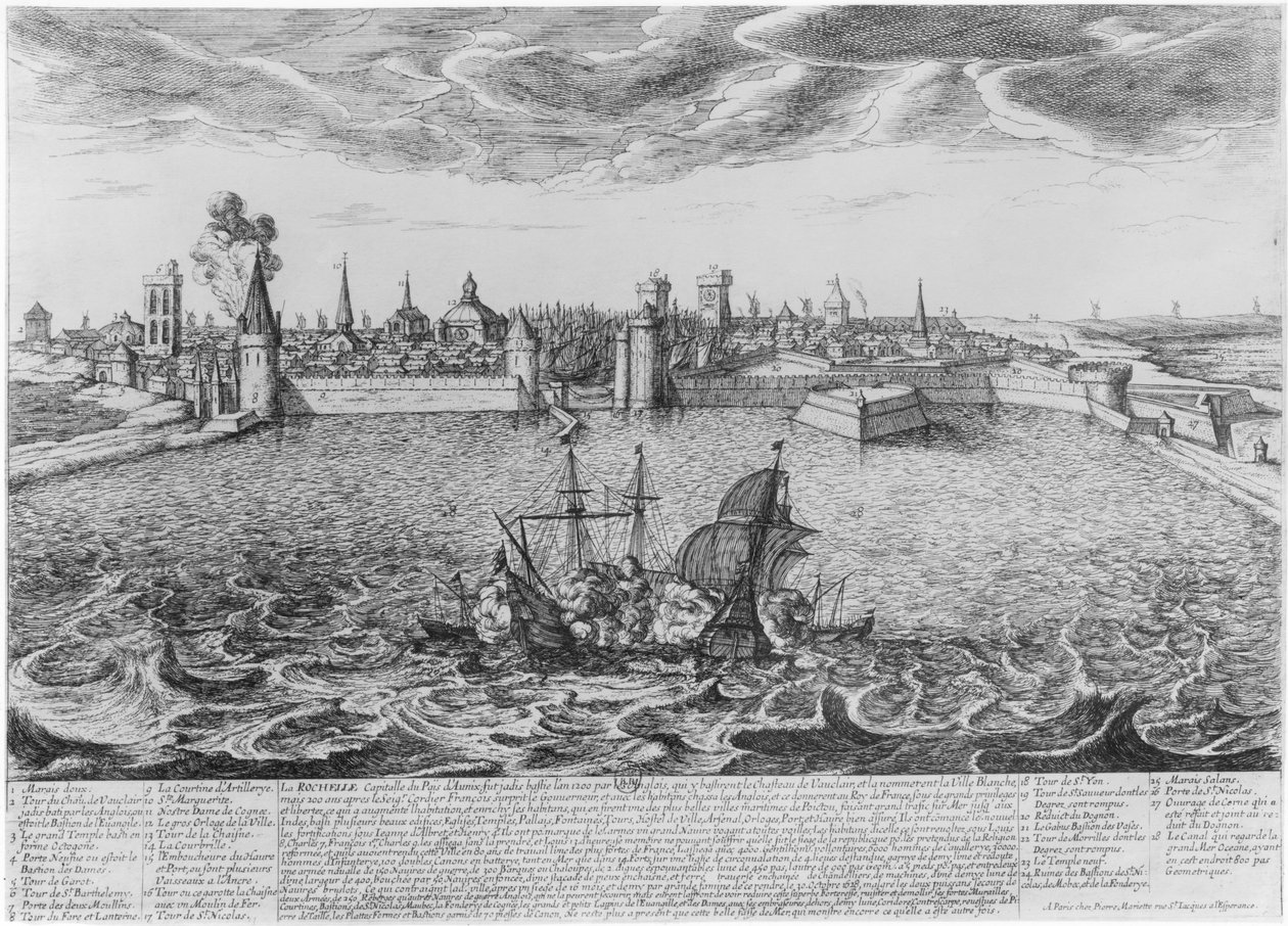 Uitzicht op La Rochelle door Pierre Jean Mariette