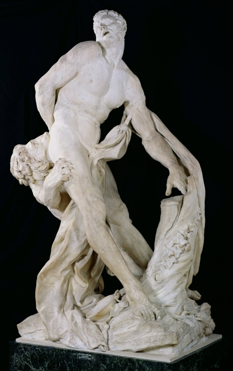 Milo van Croton Aangevallen door een Leeuw, 1672-82 door Pierre Puget
