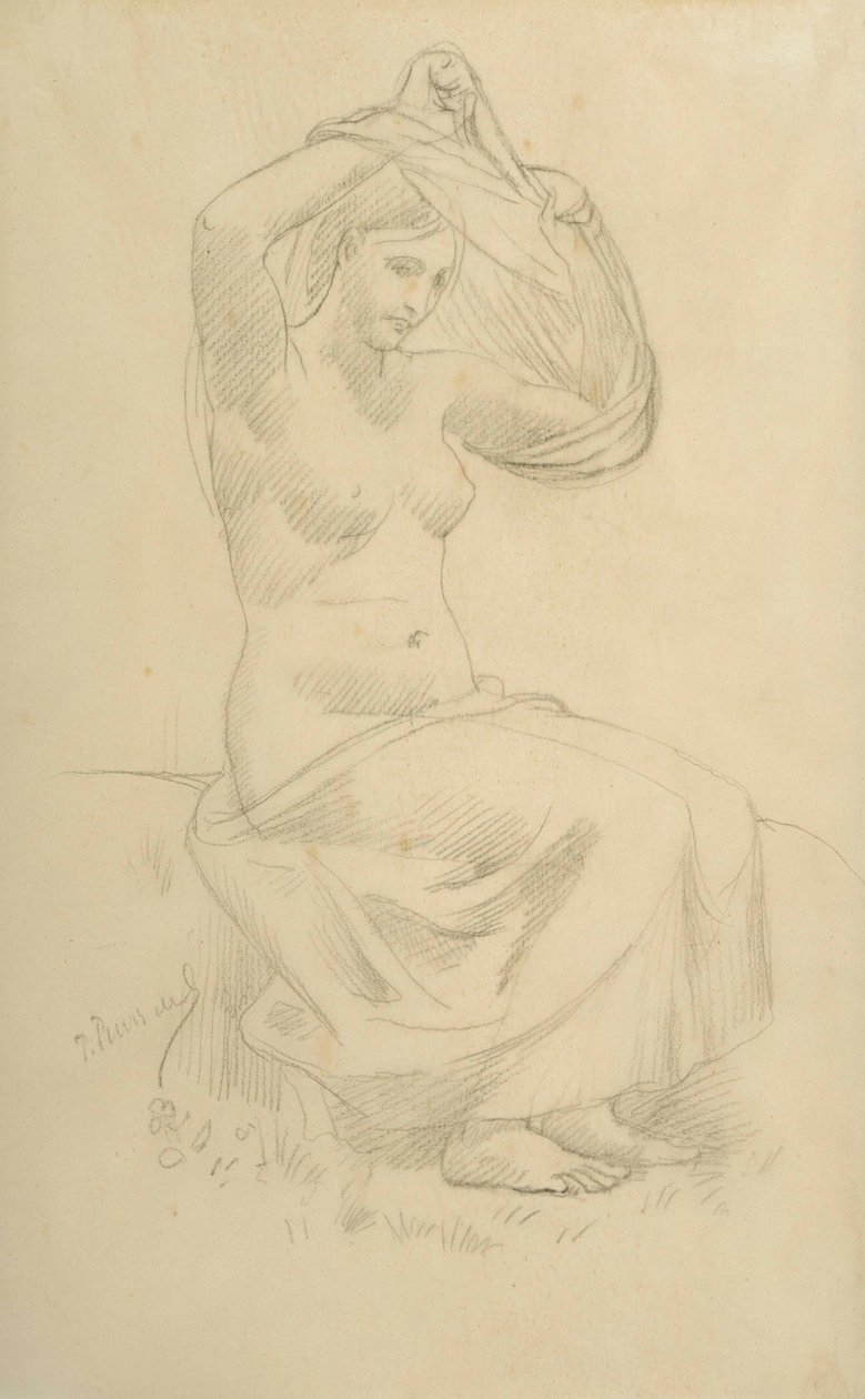 Zittende figuur door Pierre Puvis de Chavannes