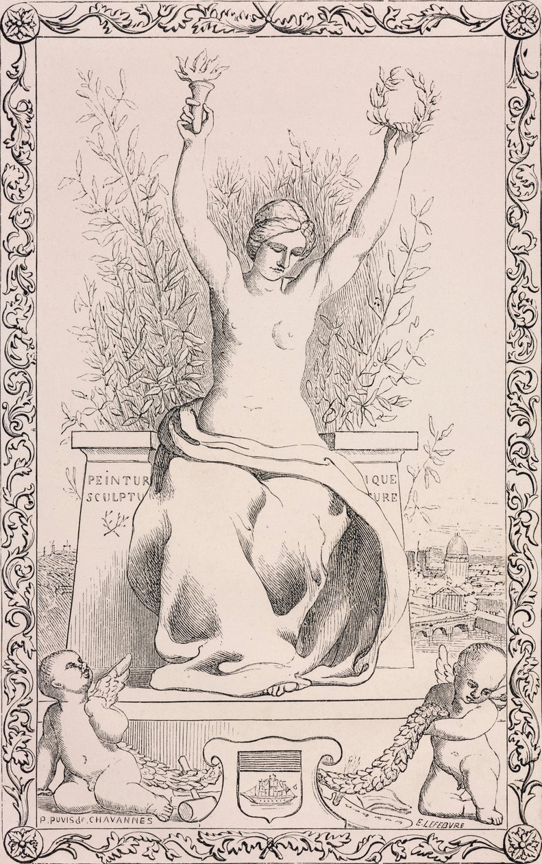 Allegorie van Parijs, 19e Eeuw door Pierre Puvis de Chavannes