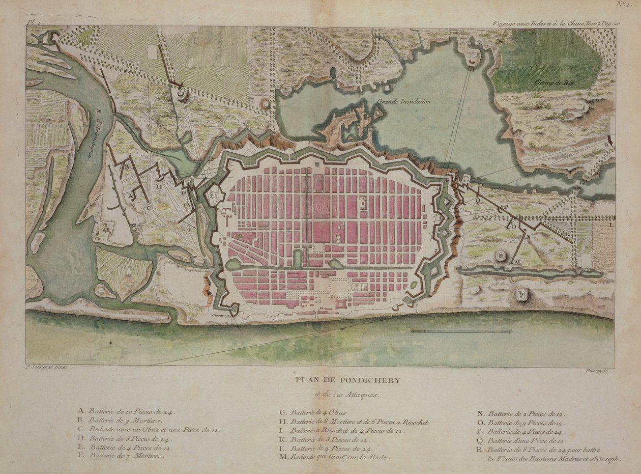 Plan van Pondicherry, uit 