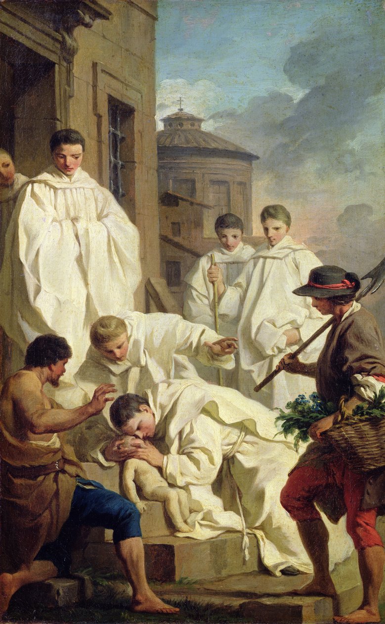 Studie voor St. Benedictus die een Kind tot leven wekt door Pierre Subleyras