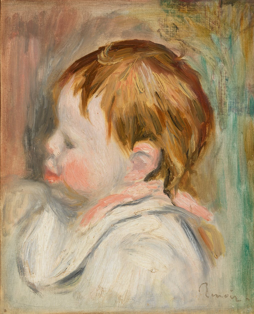 Hoofd van Baby door Pierre-Auguste Renoir