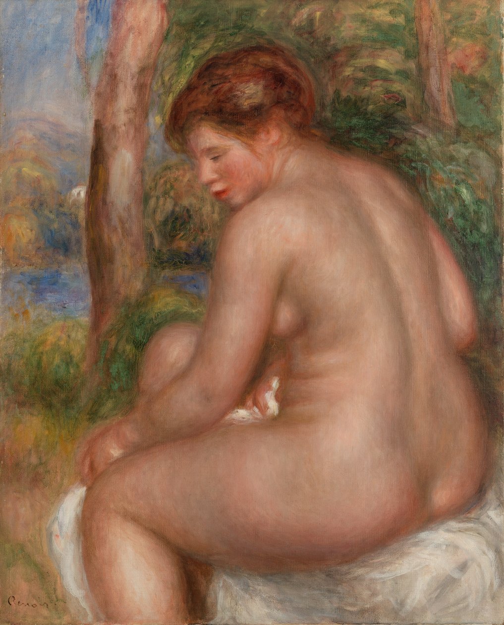 Bader in driekwart zicht door Pierre-Auguste Renoir