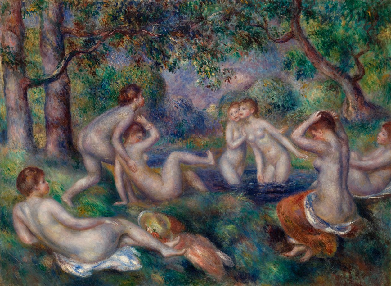 Baders in het bos door Pierre-Auguste Renoir