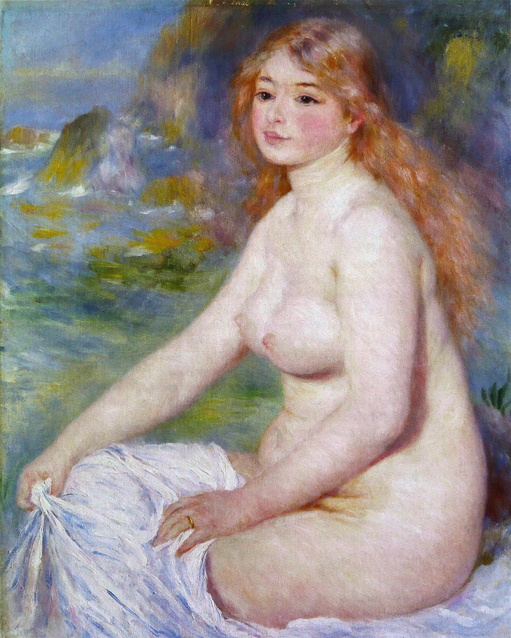 Blonde badganger door Pierre-Auguste Renoir