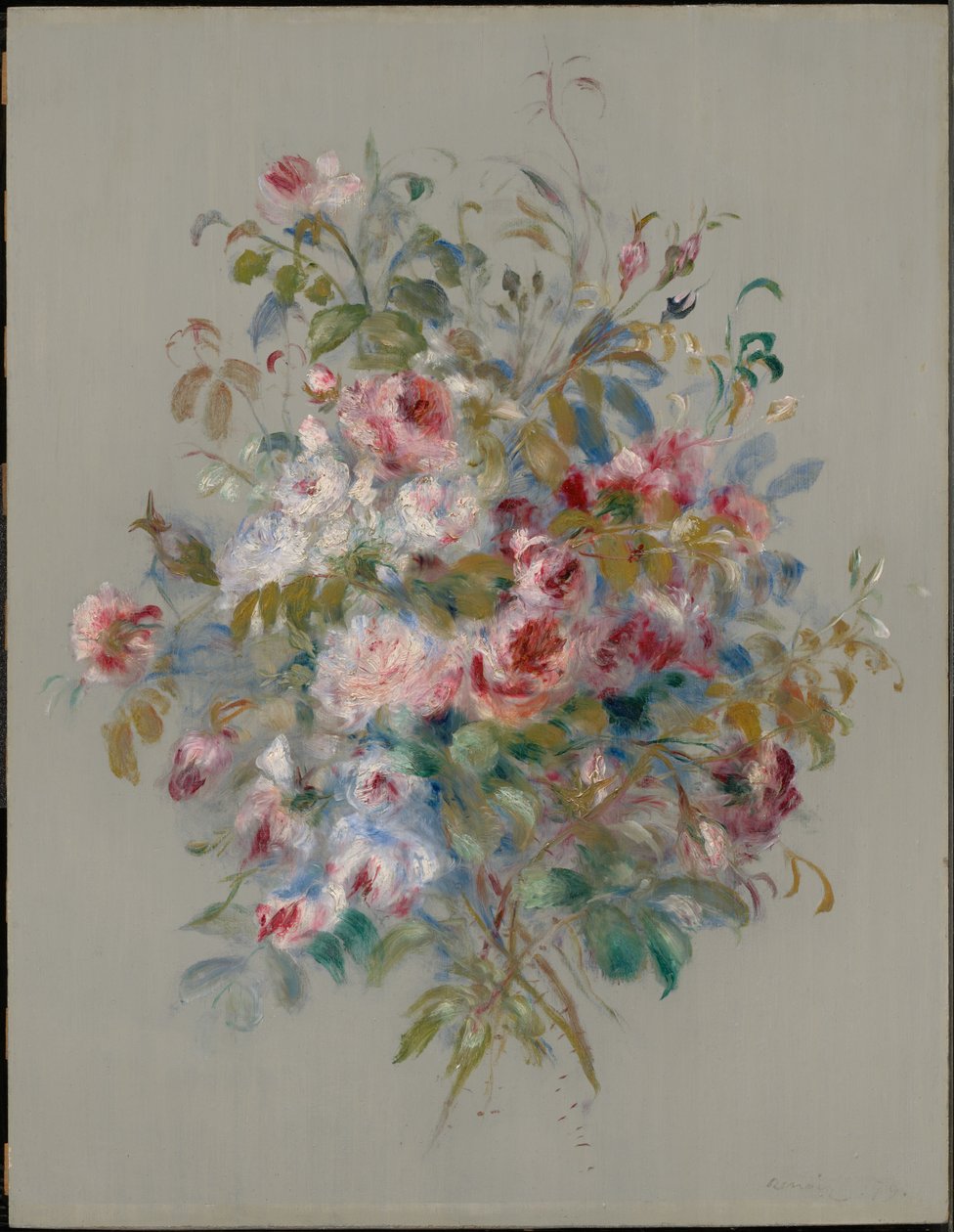 Boeket rozen door Pierre-Auguste Renoir