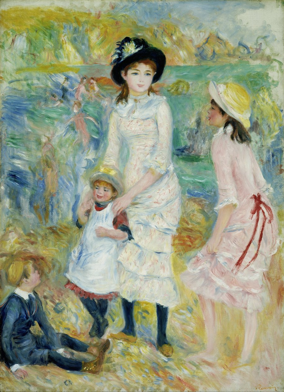 Kinderen aan de Kust, Guernsey door Pierre-Auguste Renoir