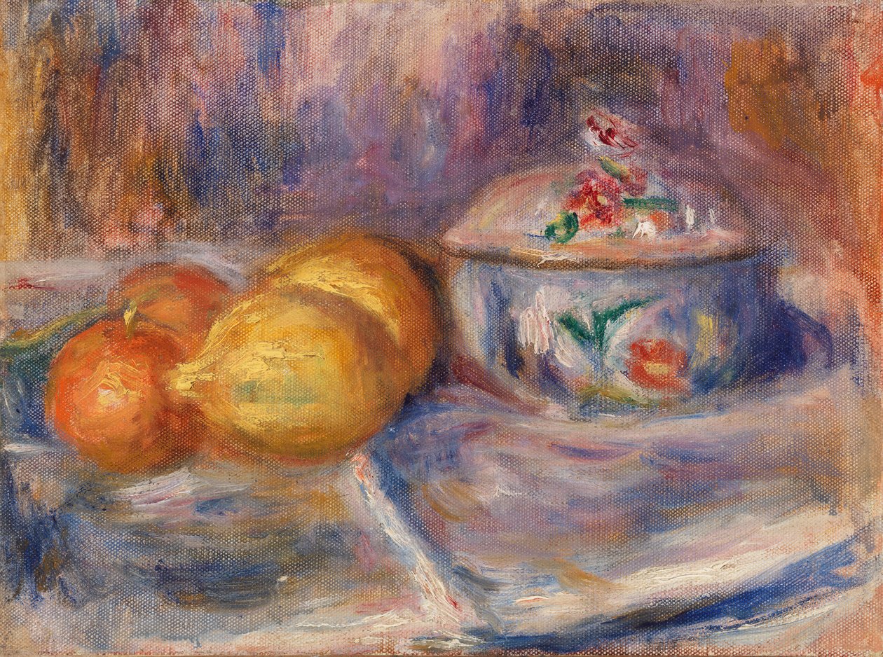 Fruit en bonbonnière door Pierre-Auguste Renoir