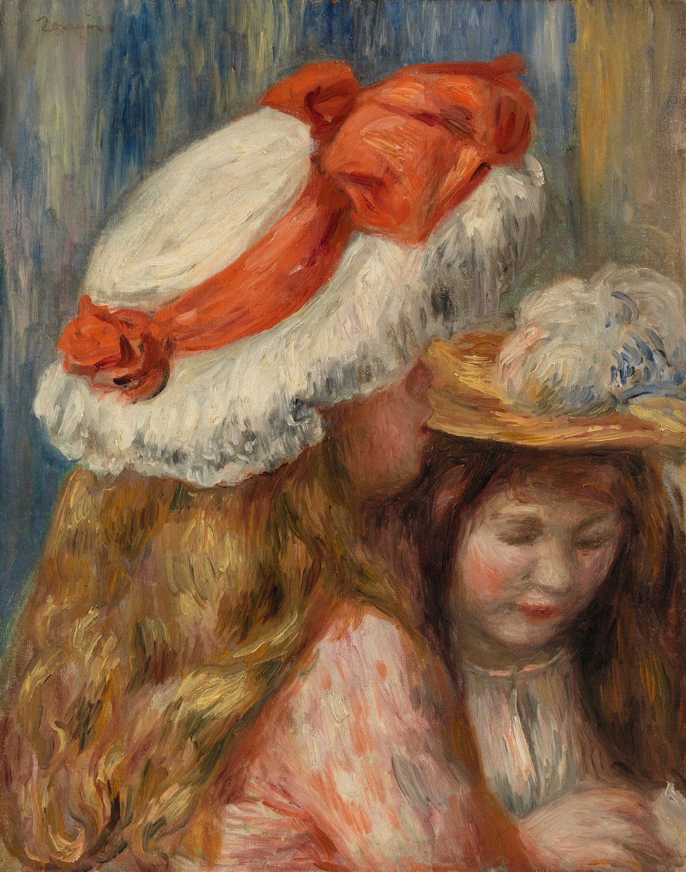 Meisjes met Hoeden door Pierre-Auguste Renoir