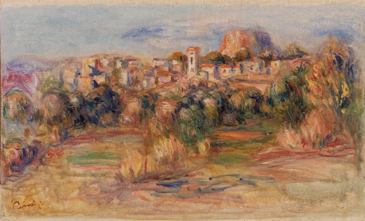 Landschap, La Gaude door Pierre-Auguste Renoir